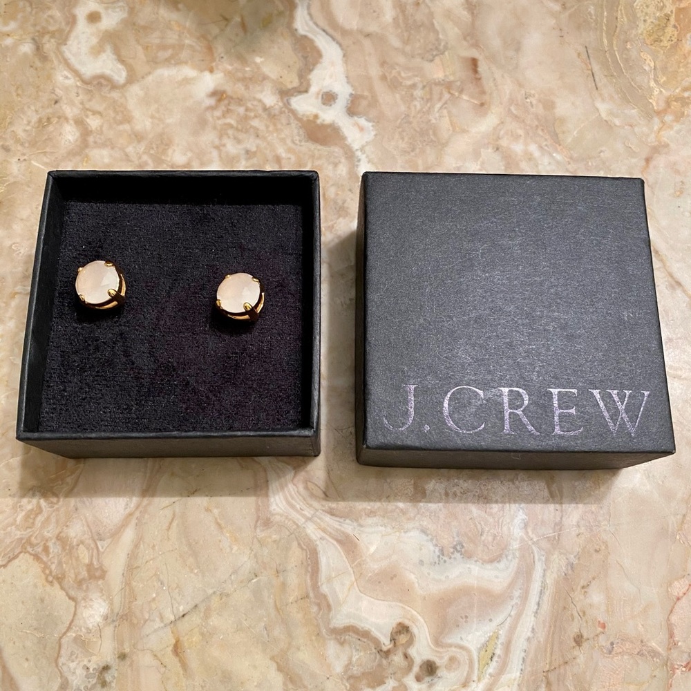 J.Crew off white pearl x gold earrings